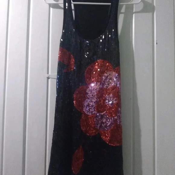 Sequin bling tank dress-junior large EUC - Picture 2 of 8